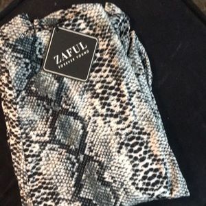 flare snakeskin leggings
